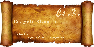 Csegedi Klaudia névjegykártya