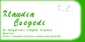klaudia csegedi business card